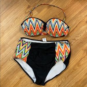 Strapless/Halter Top & High-Waisted Bottoms